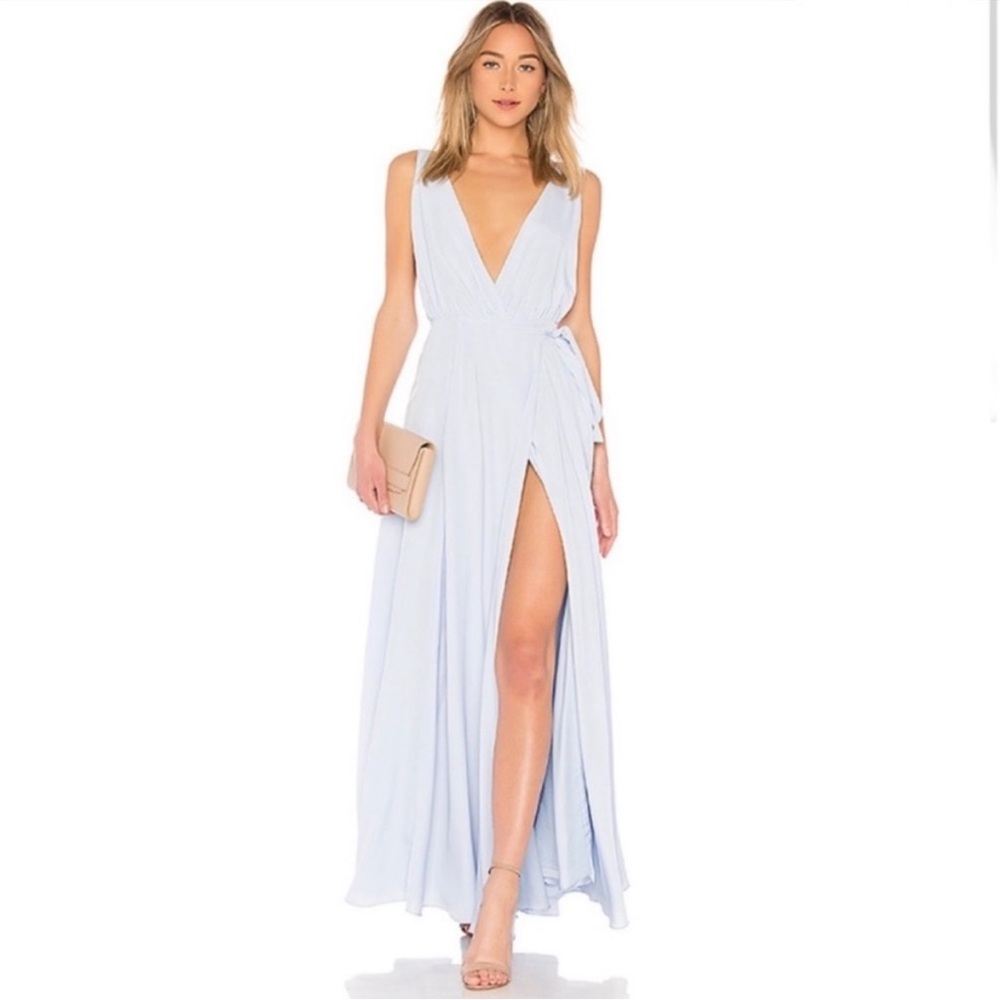 Lovers & Friends Leah Plunging Wrap Dress Gown